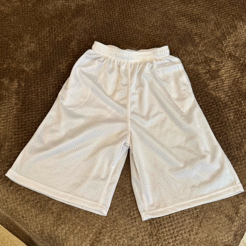 Denny’s Boys Grey Mesh Athletic Shorts with Elastic Waist